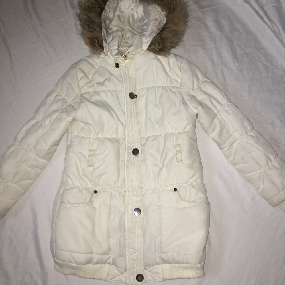 kids bhip white winter coat